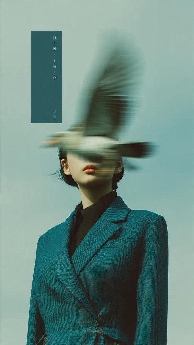 Editorial photography, a woman wearing a structured deep teal...