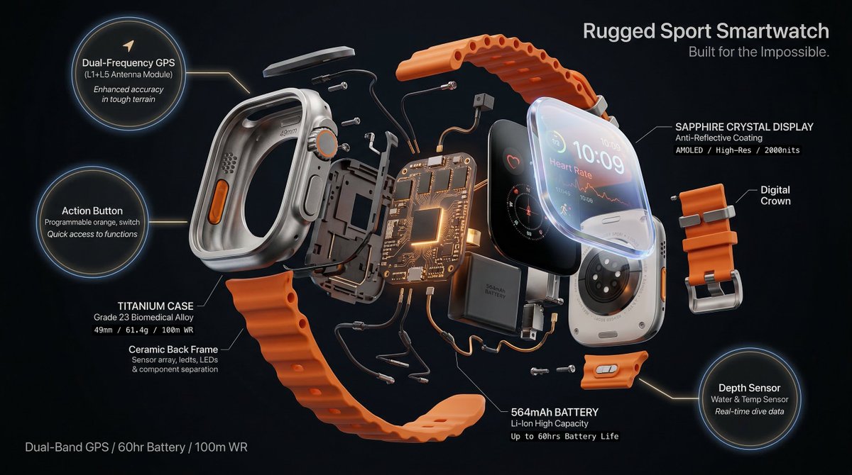 Hyperrealistic 3D radial exploded view of [PRODUCT] [NUMBER]... 3