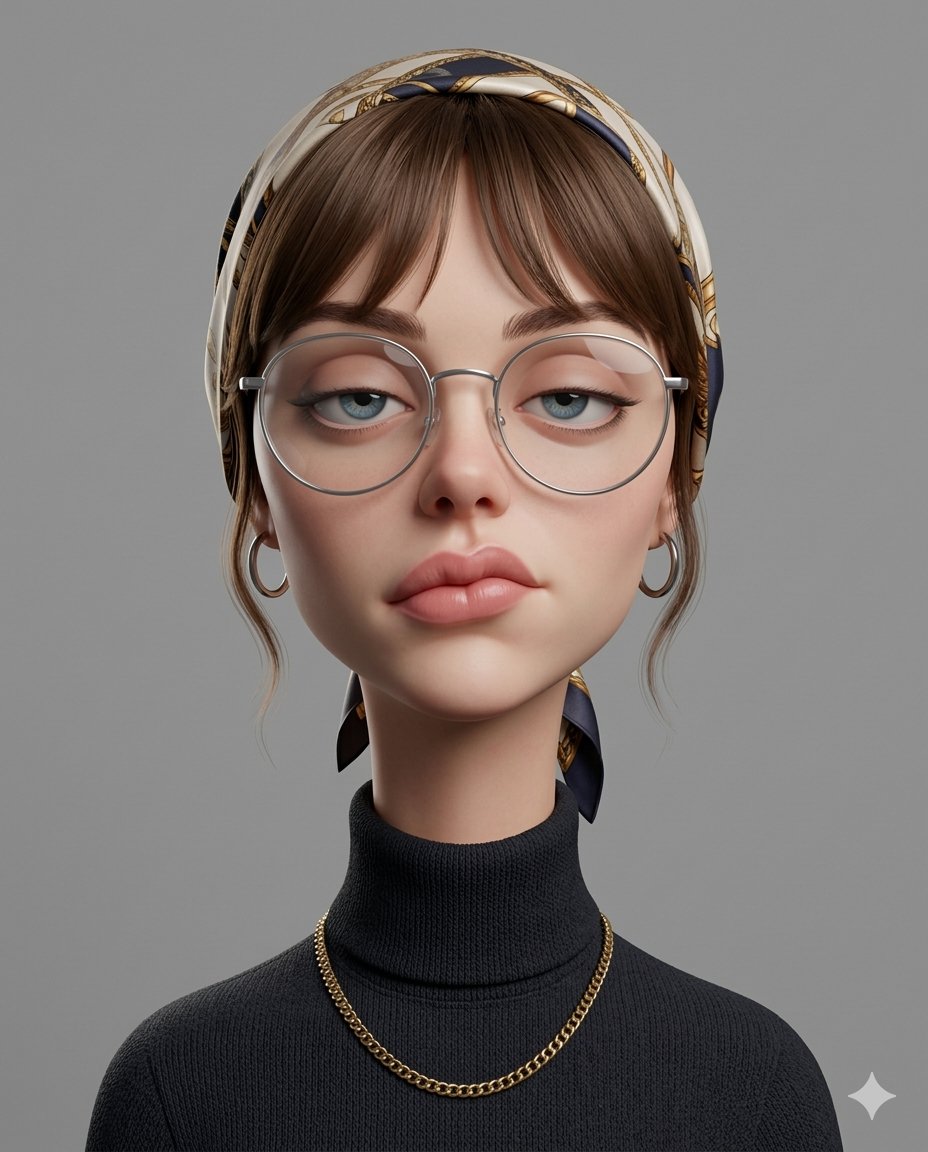 Create an exaggerated stylized 3D caricature character portra... 2