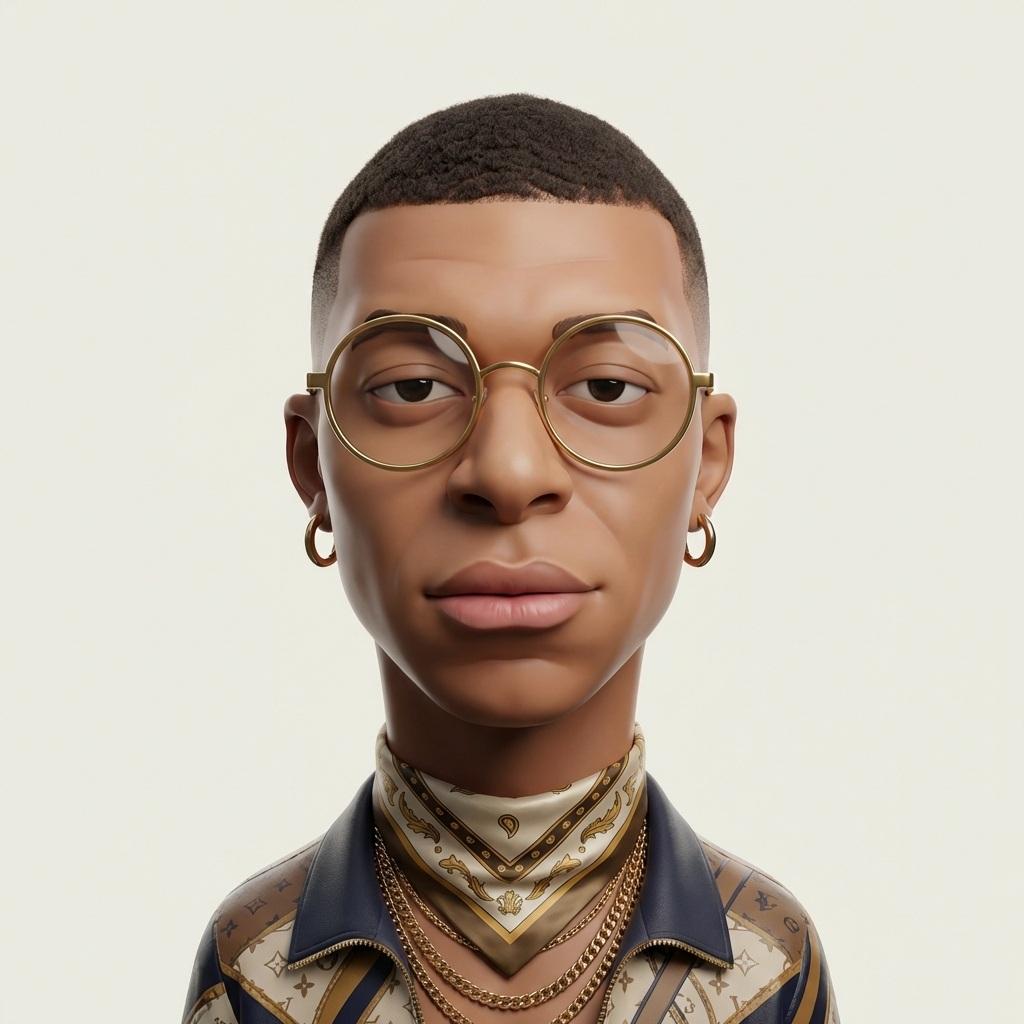Create an exaggerated stylized 3D caricature character portra... 3