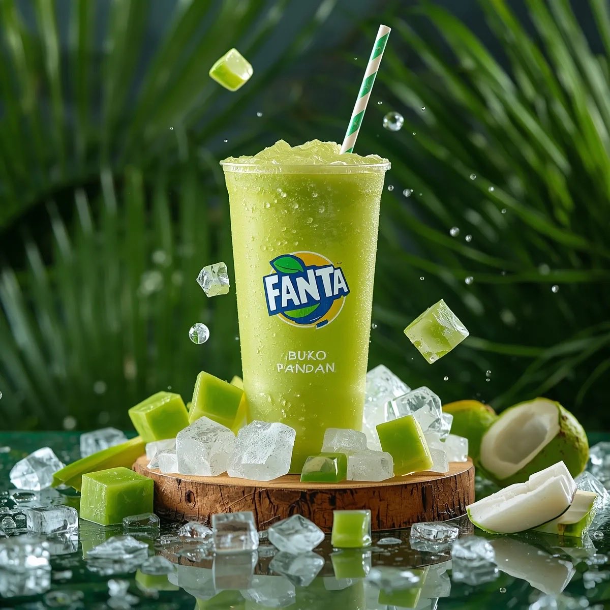 Ultra realistic commercial product photography of a cold gree...