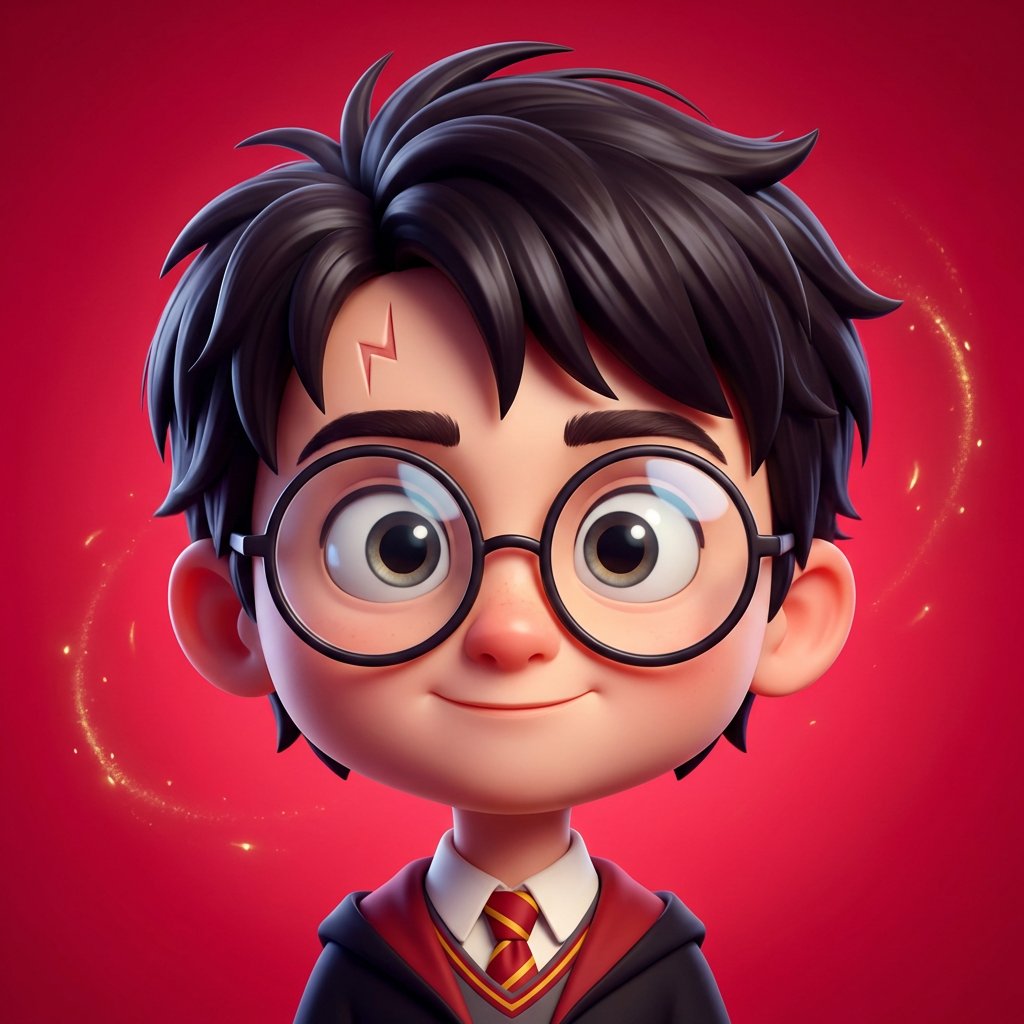 High quality stylized 3D CGI big head cartoon render of Harry... 4