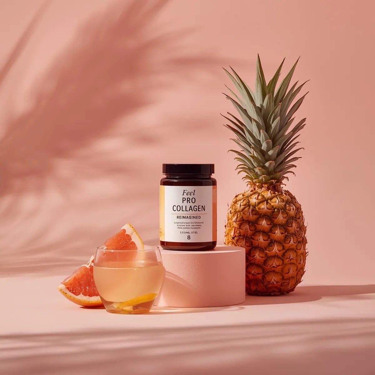 Minimalist luxury product photography of a collagen supplemen... 2