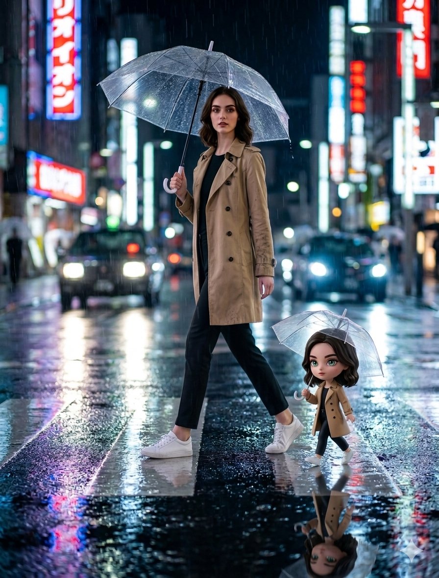 雨夜真人+Q版同框拍法 2