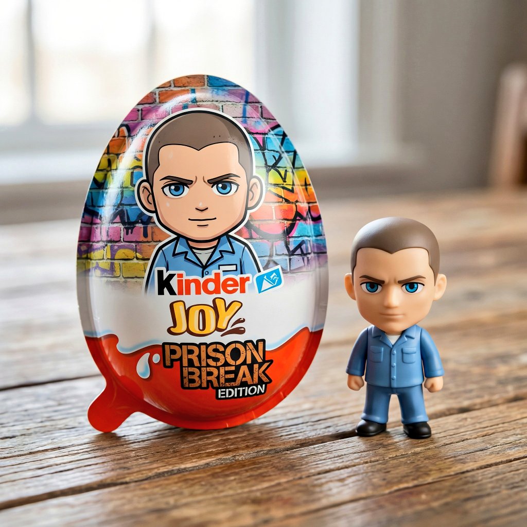 A hyper realistic product photo of a Kinder Joy surprise egg... 2