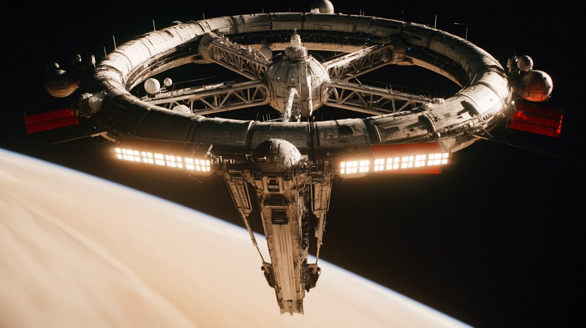 Orbital colony's concept with midjourney V8 Alpha https://t.c... 3
