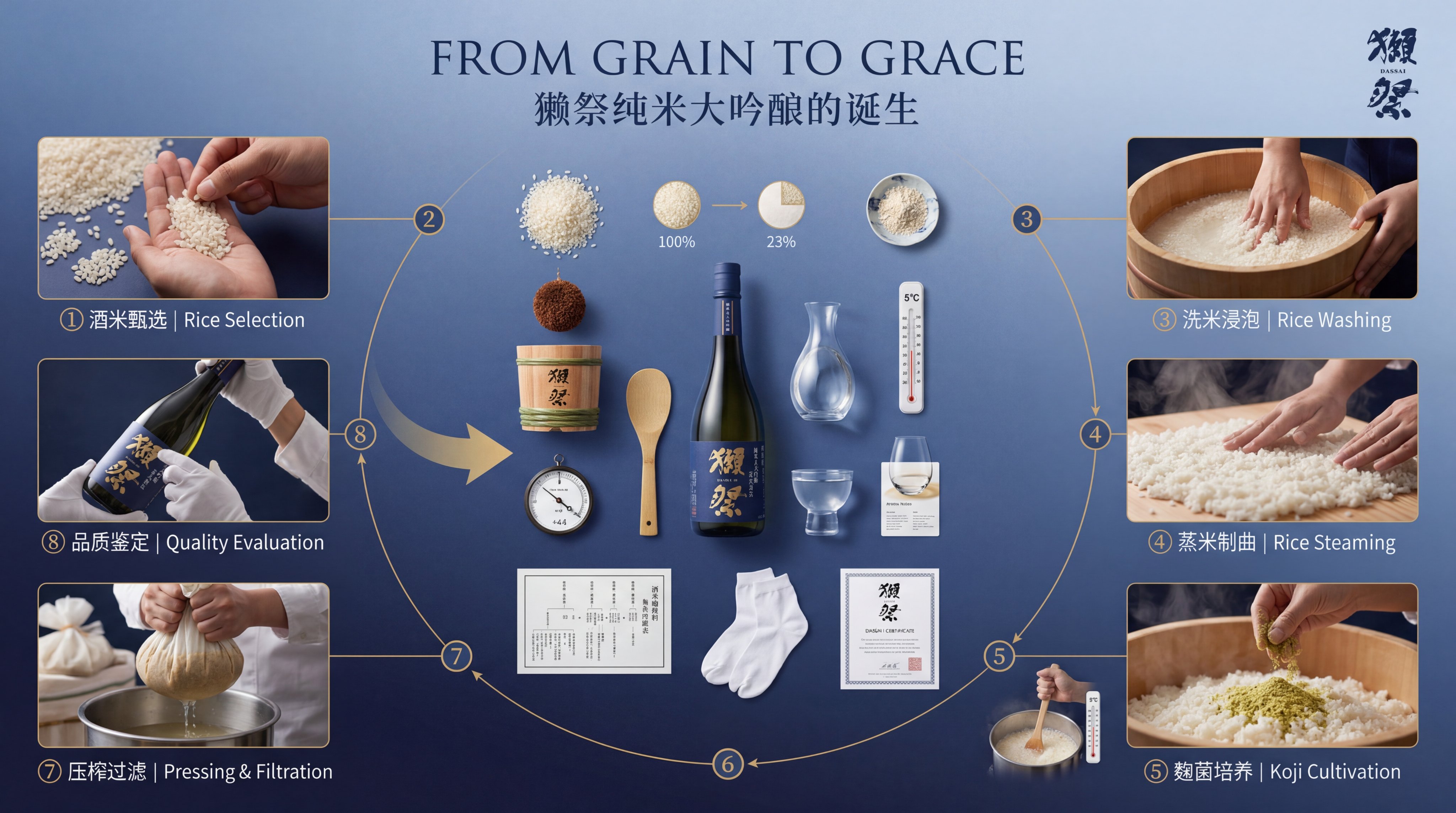 Brand full-process infographic design: a complete journey narrative and craft presentation.