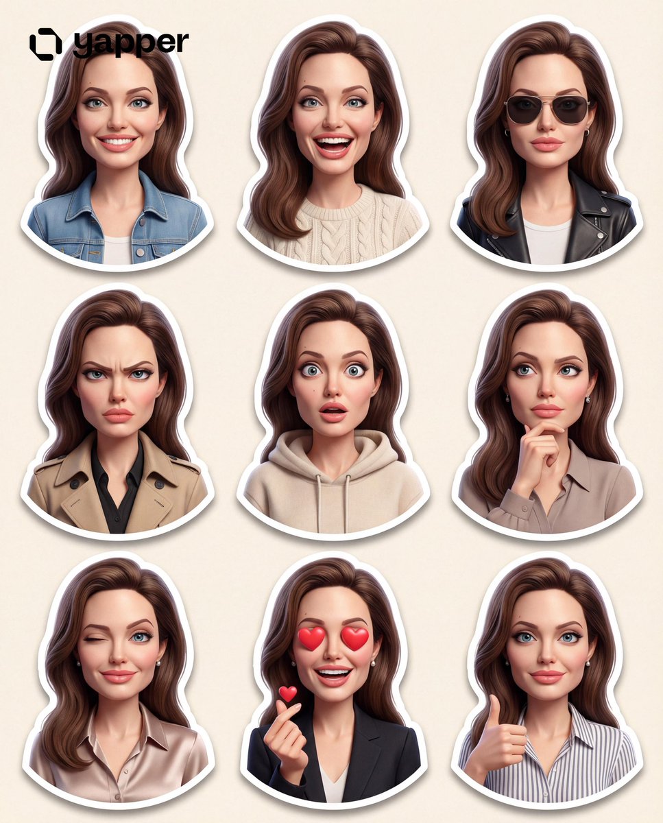 Create a premium Pixar style 3D character sticker set that is... 4