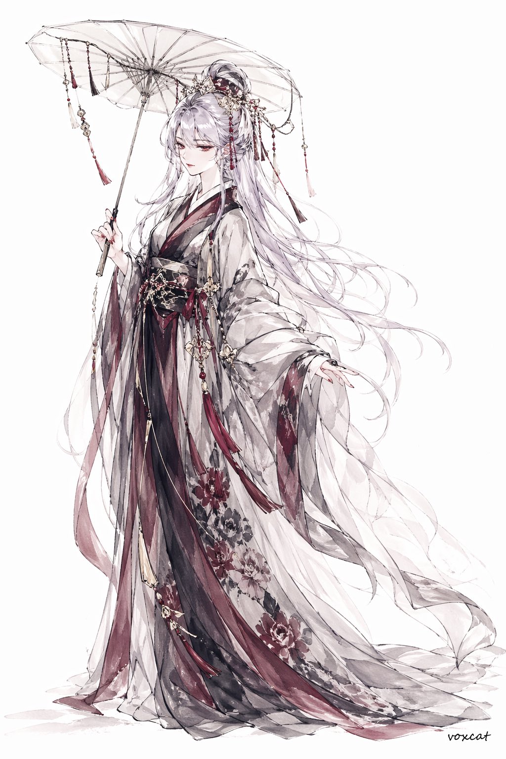 用书写感笔触生成东方线稿插画 3